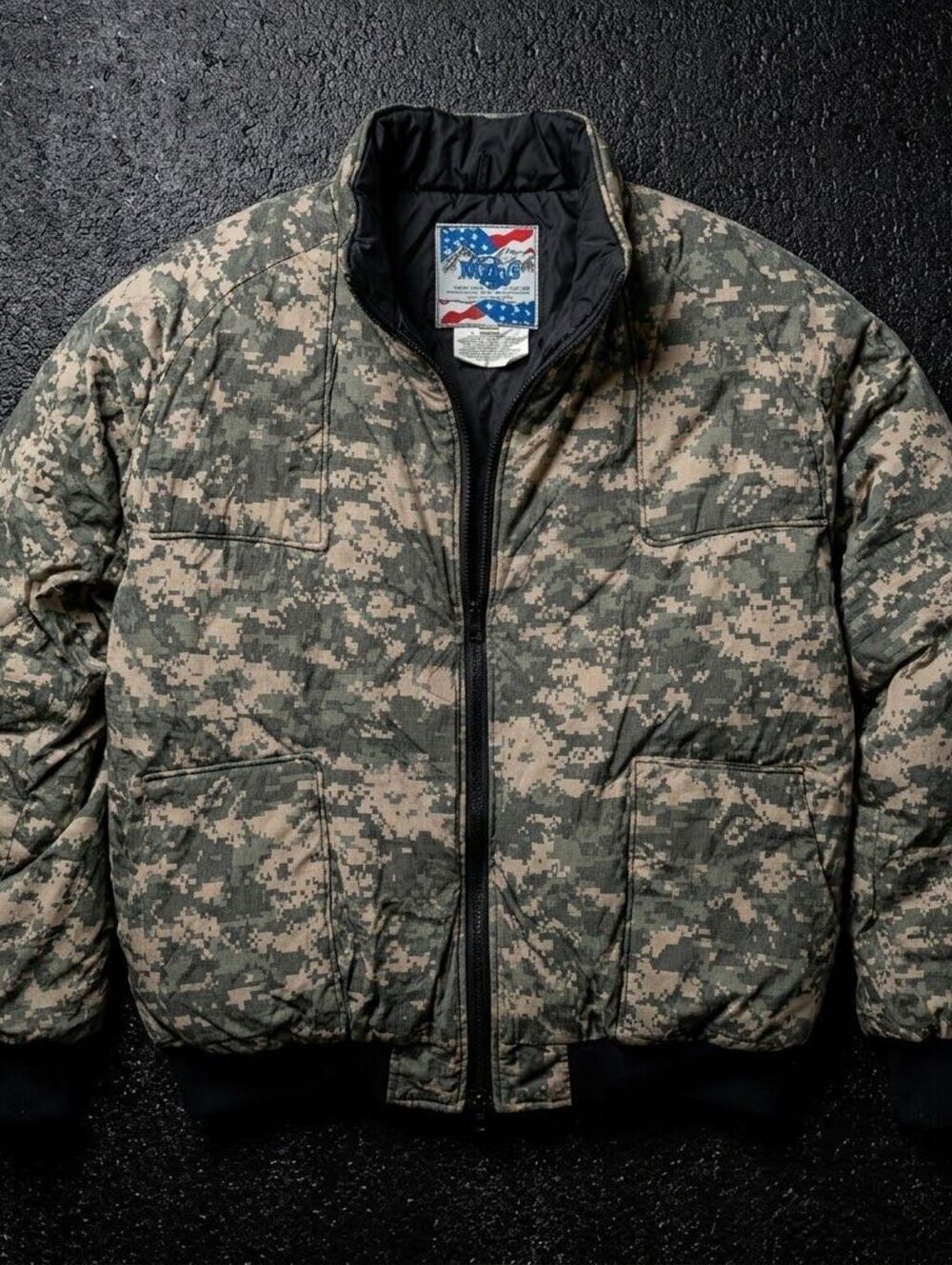 Wiggys Mens XXL Digital Camo Winter Jacket Lamilite Insulated Made USA Gorpcore